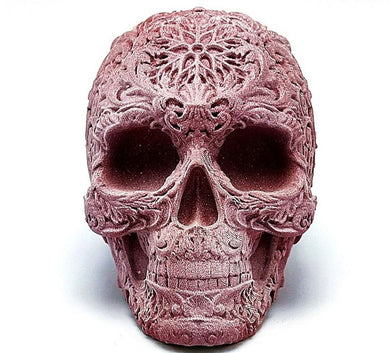 Hand Poured 3D Skull Candle, Resin or Concrete