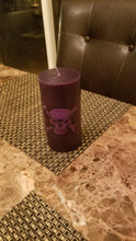 Black Pillar Candle with  skull